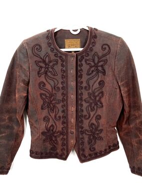 Double D Ranchwear 100% Cowhide Leather Jacket, Size Small